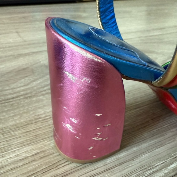 Christian Louboutin Women's Metalic Rainbow Sandals Size 38.5 - Picture 5 of 7